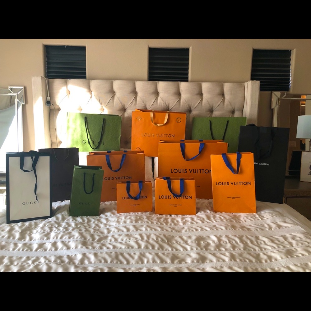 LV, Gucci, Saint Laurent Shopping Bags
